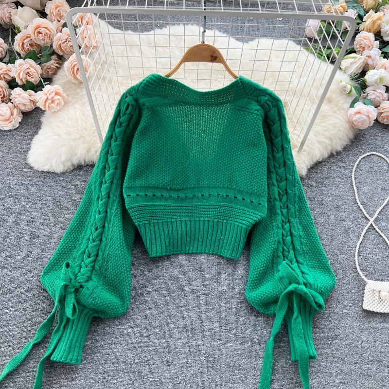 Green Casual Acrylic Knit V-Ne - огляд і ціна Embroidery Online